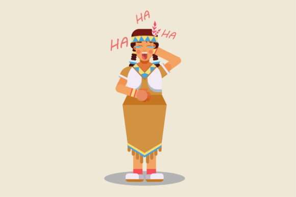 Characters of Laughing Native Girl: Real Embroidery Review