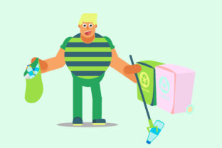 Characters Recycling Vector Illustration