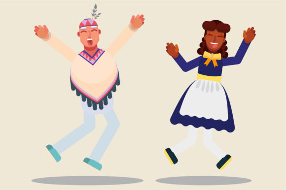 Cheerful Thanksgiving Character - Couple Review for Embroidery